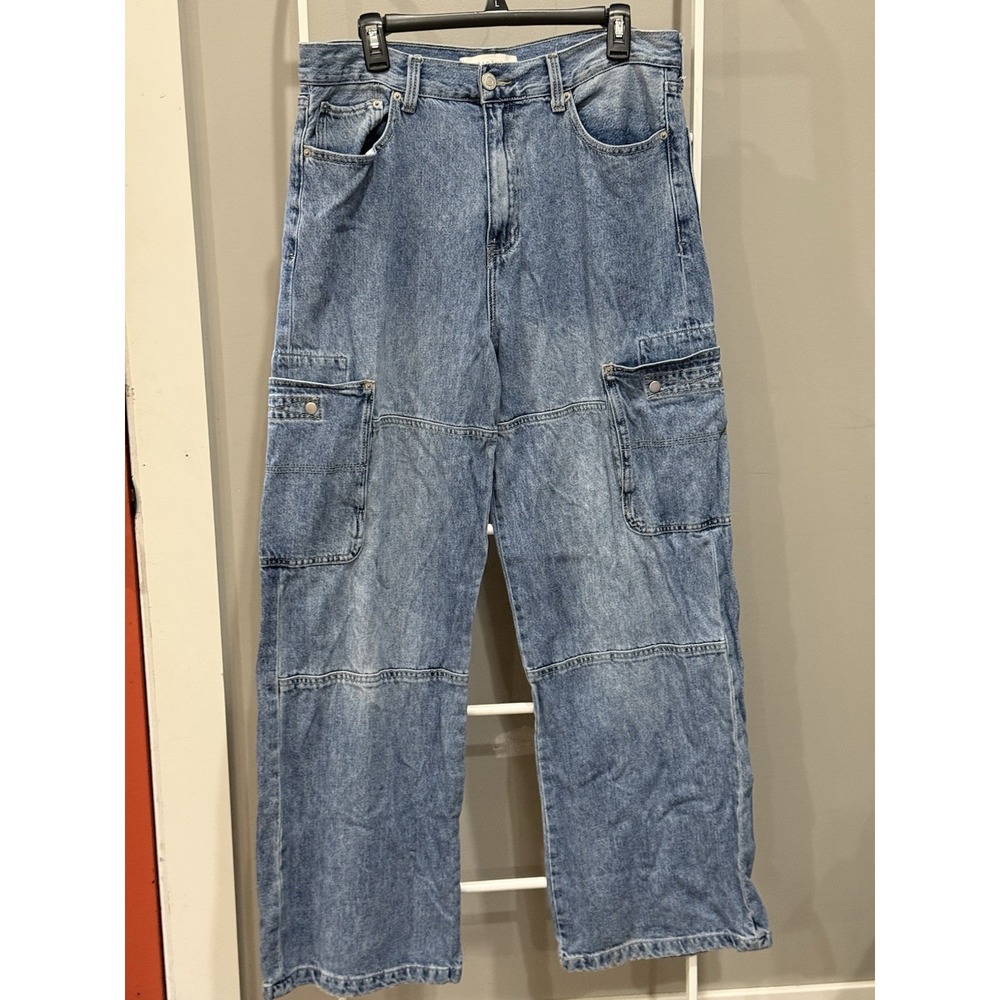 Pac Sun Men's Extreme Baggy Cargo Jeans 34x32 Y2K 90's Skater Grunge Streetwear